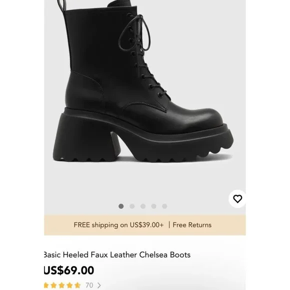 Cider NWT Chunky Block HeelFaux Leather Chelsea Boot 6 - Picture 2 of 12